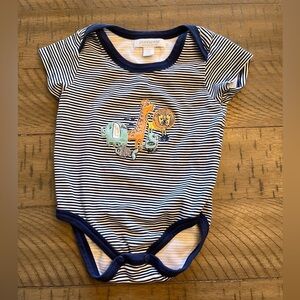 Jaxxwear Pima Cotton Navy Striped Kids One Piece